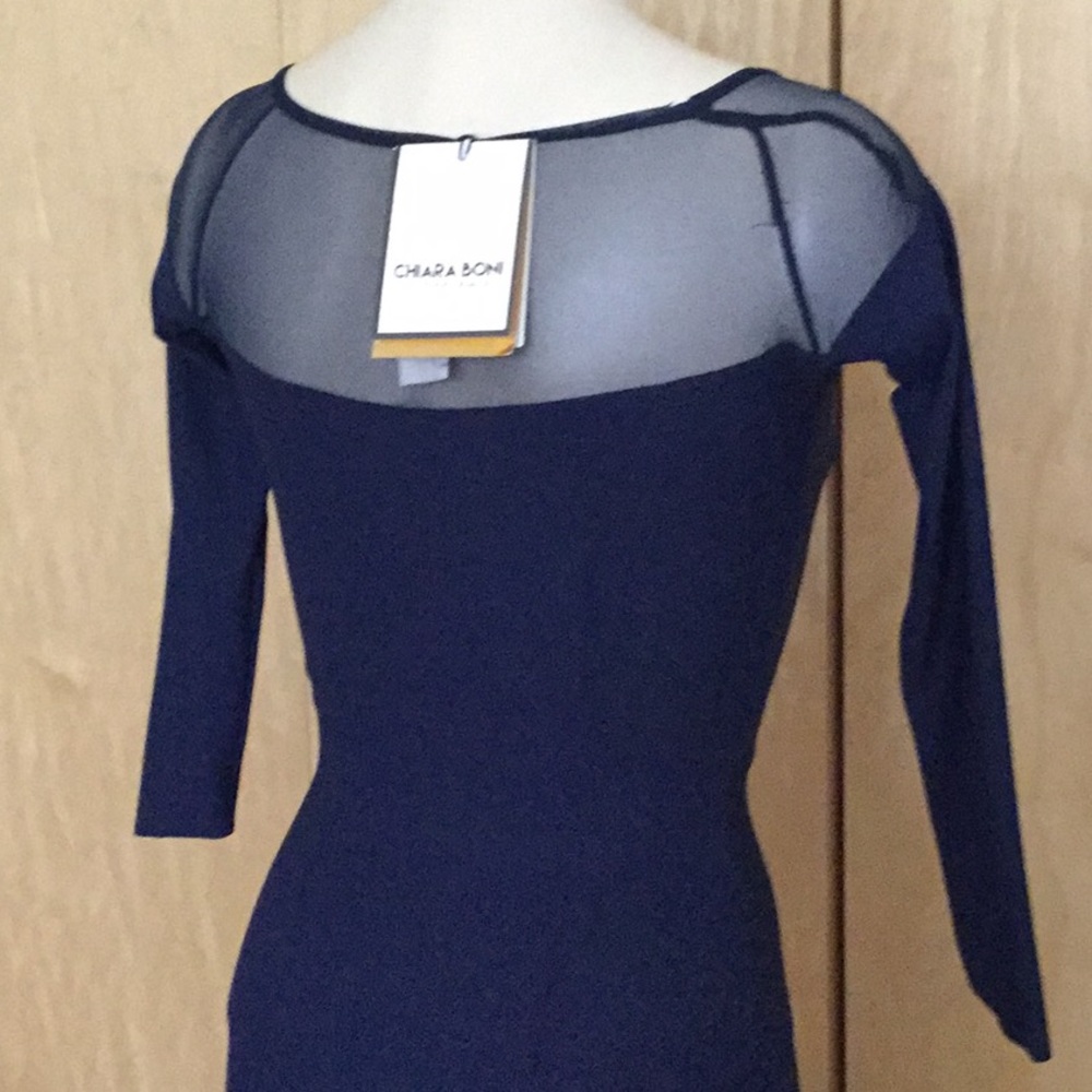 Chiara Boni Zefira Long-Sleeve Illusion Gown - Picture 4 of 8